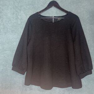 W5 Womens Top 1XL Black Preppy Corp Office Classic Career Preppy Minimal Retro